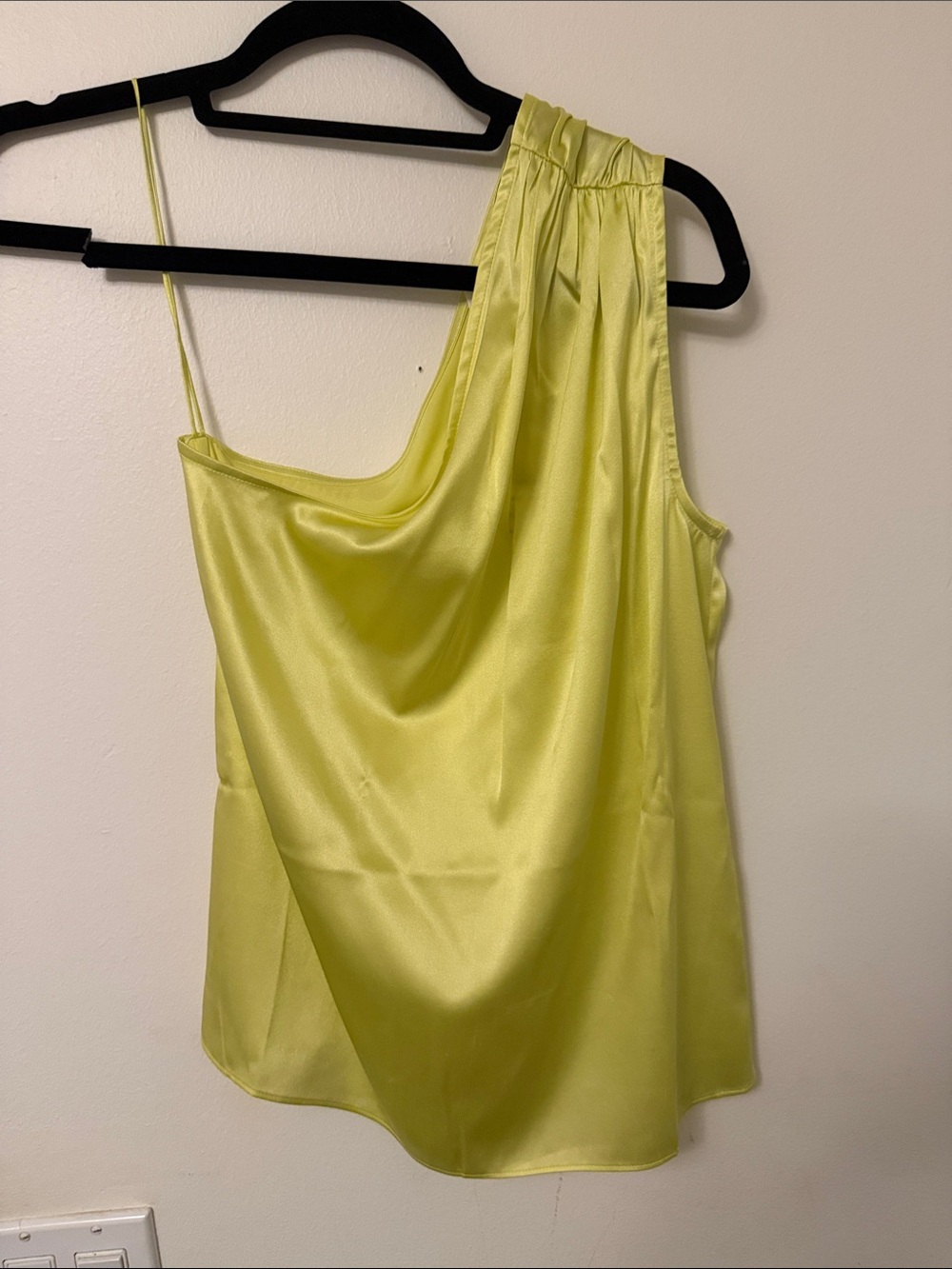 NWT Generation Love Neon Lime One-Shoulder Satin Top Lime XS
